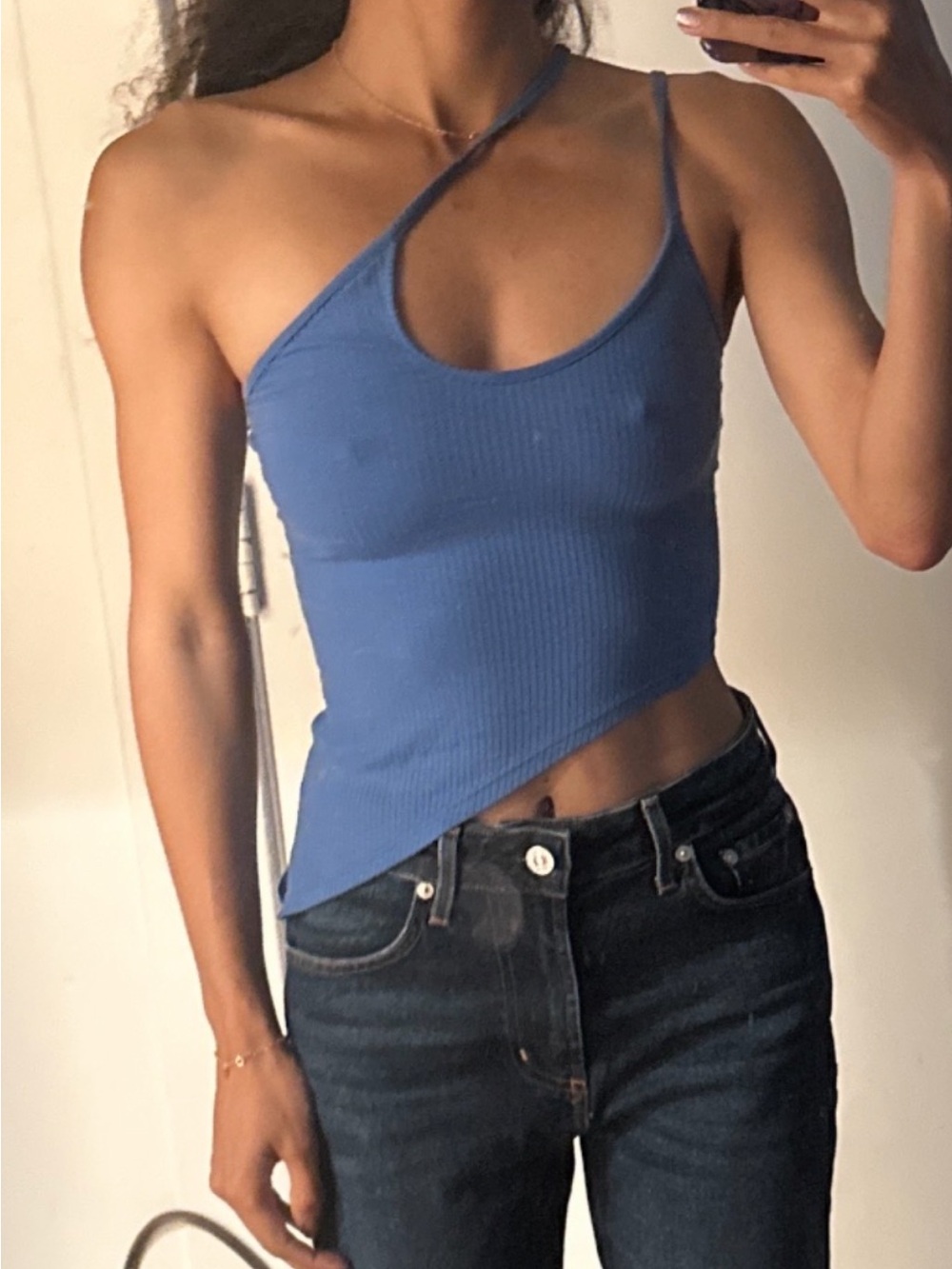 Reformation Blue Ribbed Tank Top - Picture 7 of 7